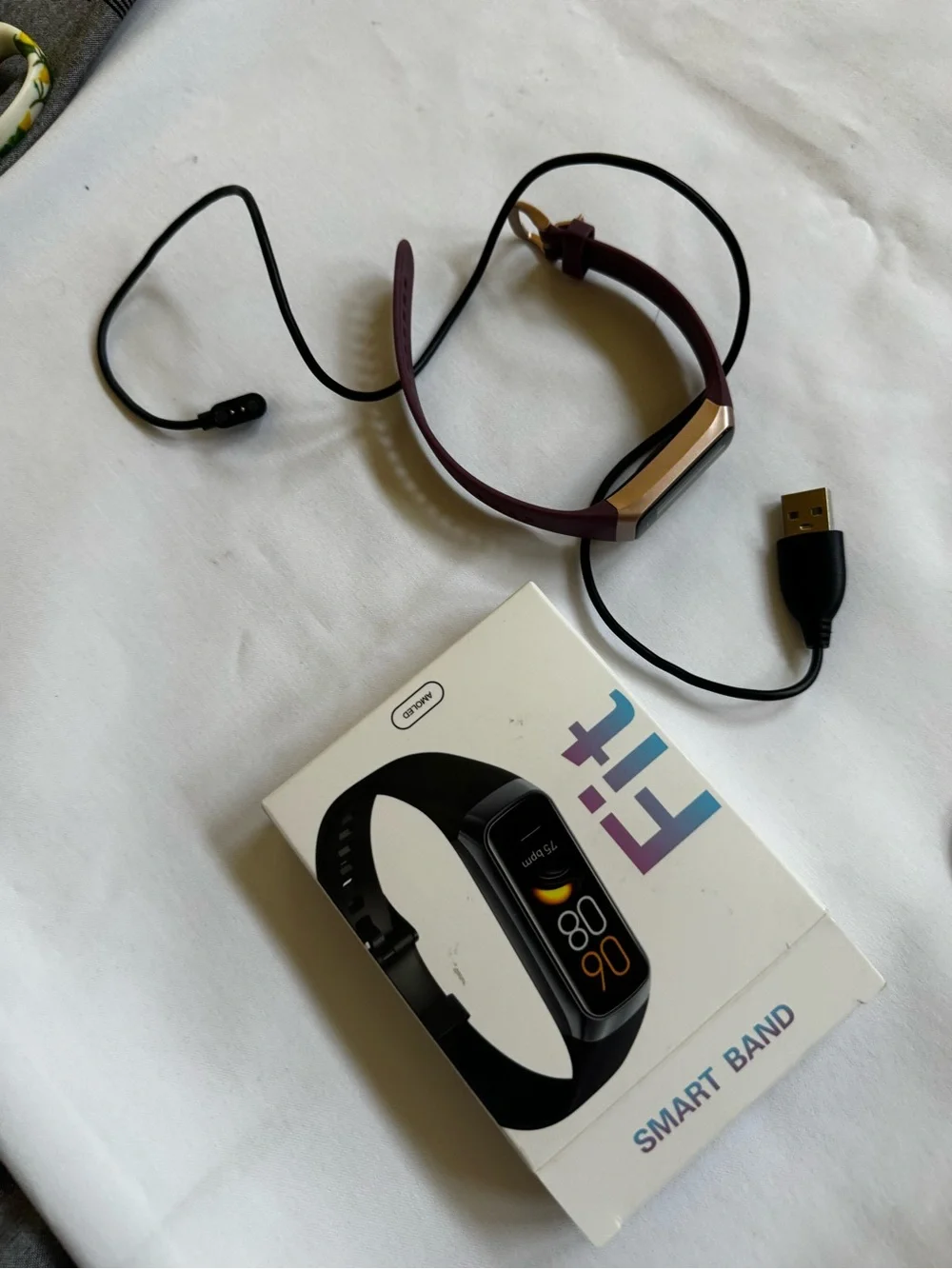 Wireless Fitness Tracker Smart Band - Rose Gold Case with Plum Band